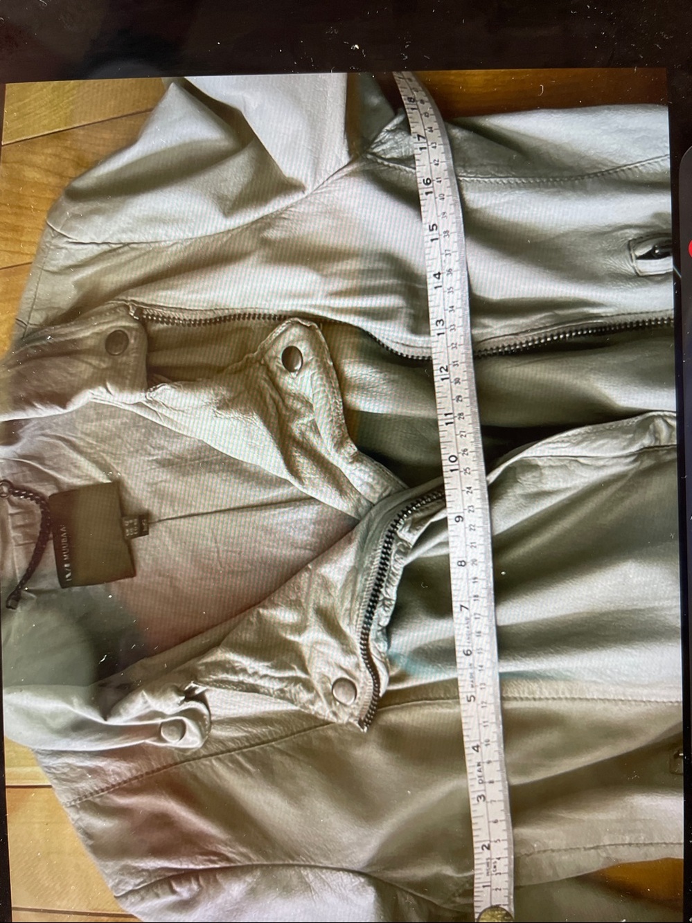 M.   MUUBAA  Light Gray Leather Moto Jacket.  NWOT - Picture 4 of 5